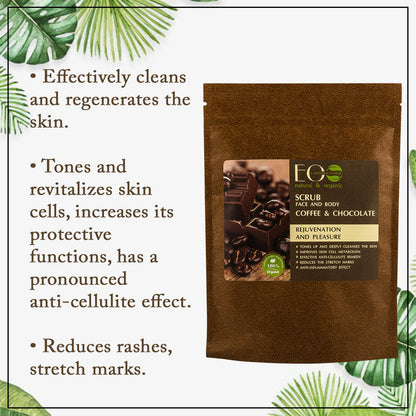 Coffee & Chocolate Scrub for Face & Body Rejuvenation & Pleasure 40g