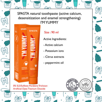 "I'm Yummy" Toothpaste Active Calcium Sensitivity Relief & Enamel Strengthening With Mint & Guava